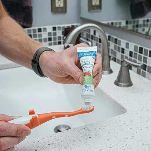 Dr. Brown's Fluoride-Free Baby Toothpaste, Strawberry | Infant & Toddler Oral Care, 1.4oz/40g, 0-3Y thumbnail 8