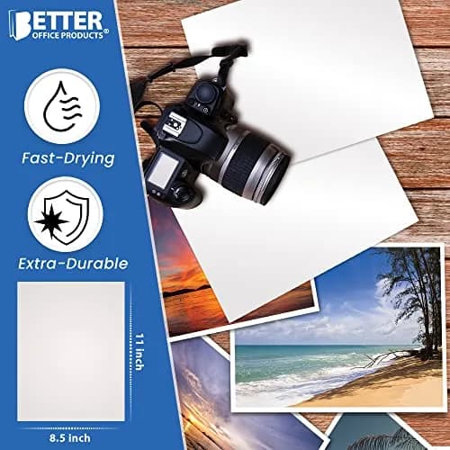 Better Office Products Glossy Photo Paper 8.5 x 11 Inch | 200 gsm, 100 Sheets, Photo Print Quality thumbnail 4