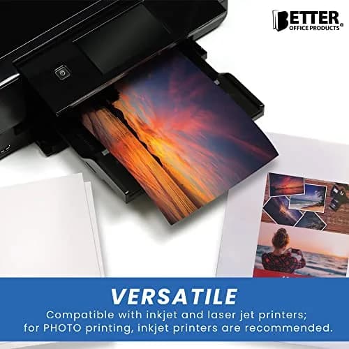 Better Office Products Glossy Photo Paper 8.5 x 11 Inch | 200 gsm, 100 Sheets, Photo Print Quality thumbnail 5