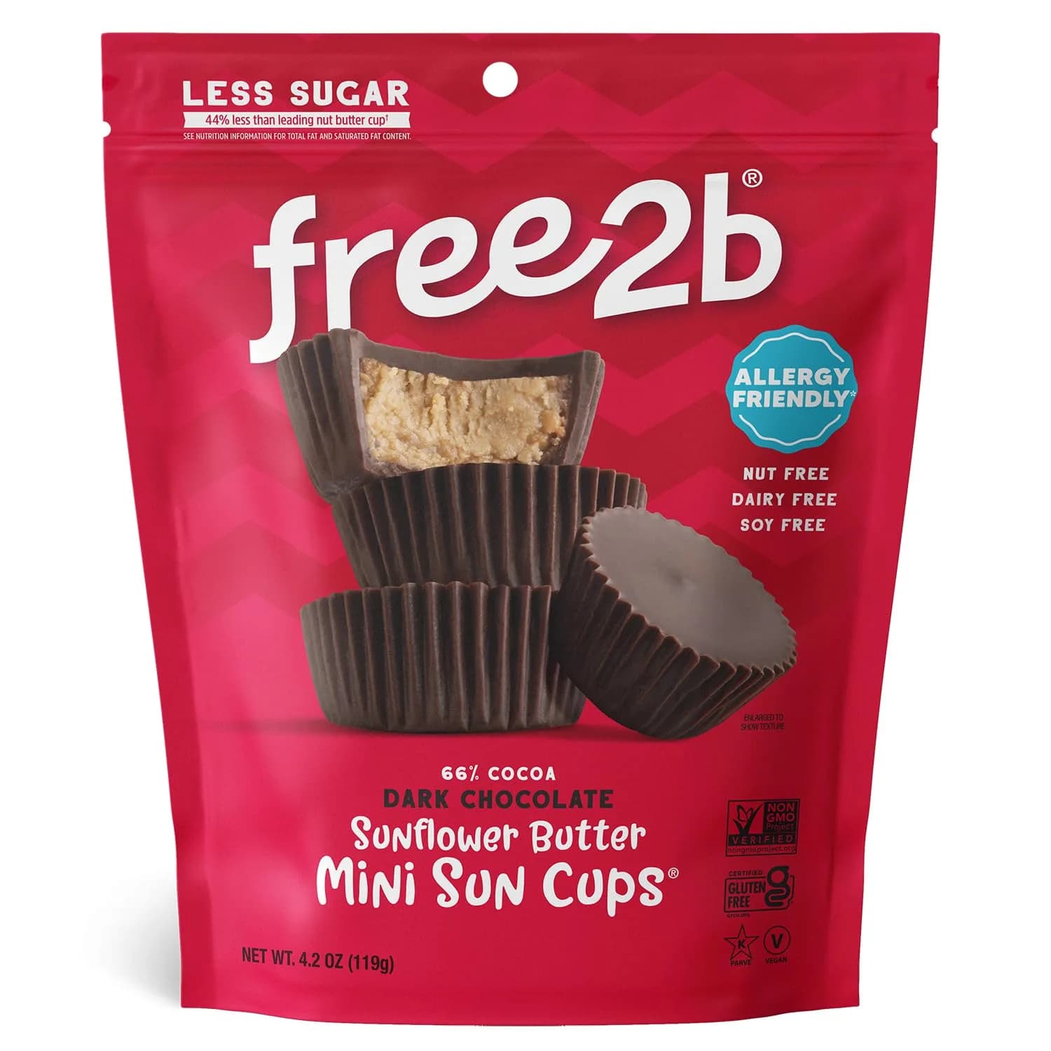 Free 2b Sunflower Butter Mini Sun Cups 4.2 oz Pack of 3 | Allergy Friendly, Dark Chocolate