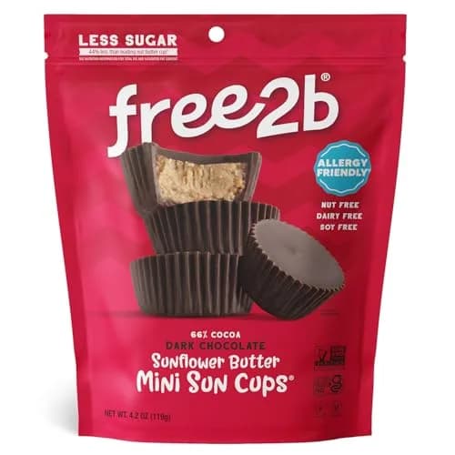 Free 2b Sunflower Butter Mini Sun Cups 4.2 oz Pack of 3 | Allergy Friendly, Dark Chocolate thumbnail 1