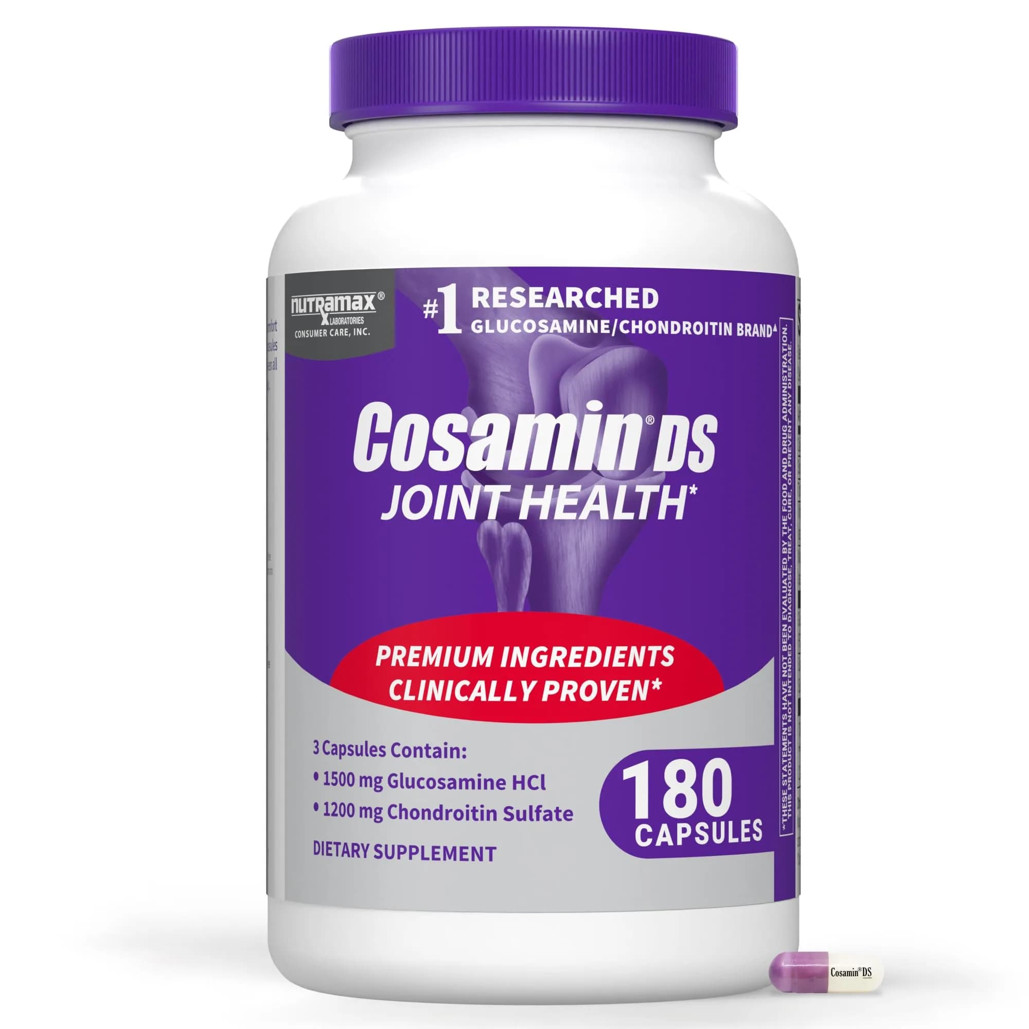 Nutramax Cosamin DS Joint Supplement 180 Capsules | Clinically Proven Cartilage Support