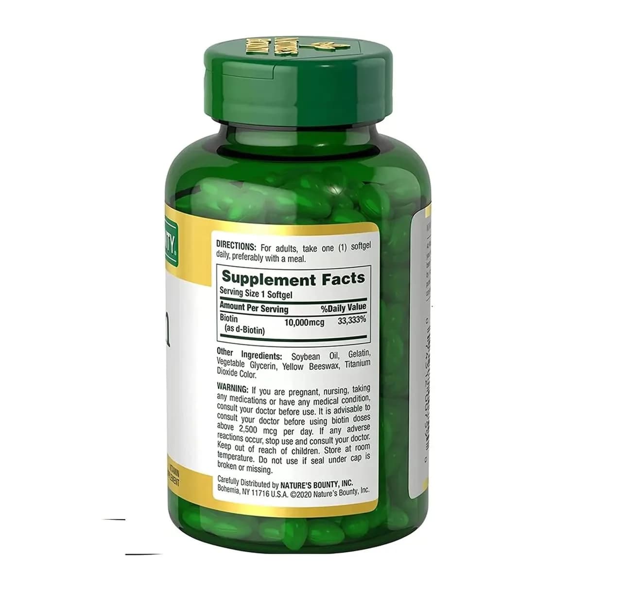 Nature's Bounty Biotin 10,000 mcg Rapid Release Softgels (250 Count) | Supports Hair, Skin & Nails - view 4