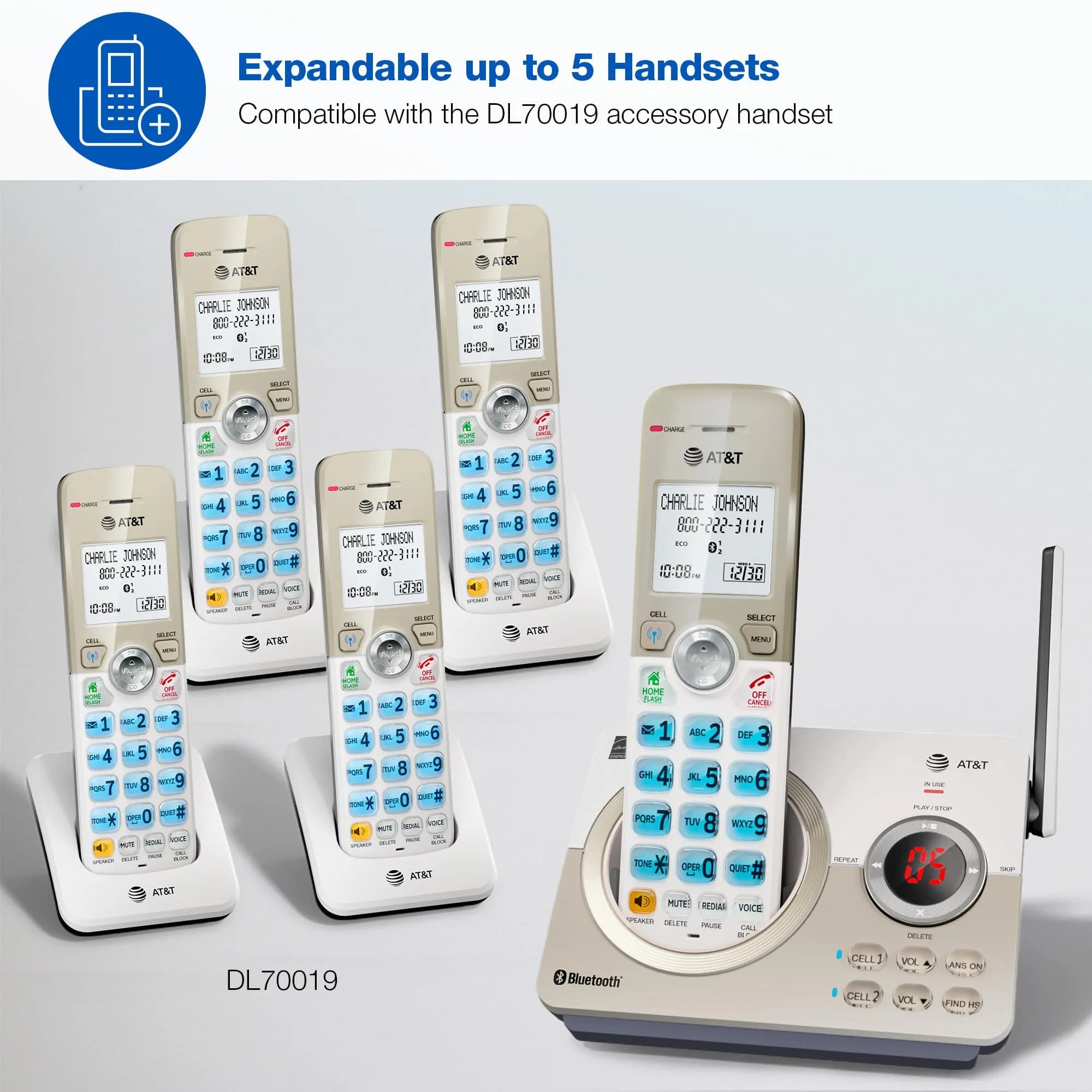 AT&T DL72219 DECT 6.0 2-Handset Cordless Phone with Connect to Cell & Call Blocking | 1.8" Backlit Display - view 9
