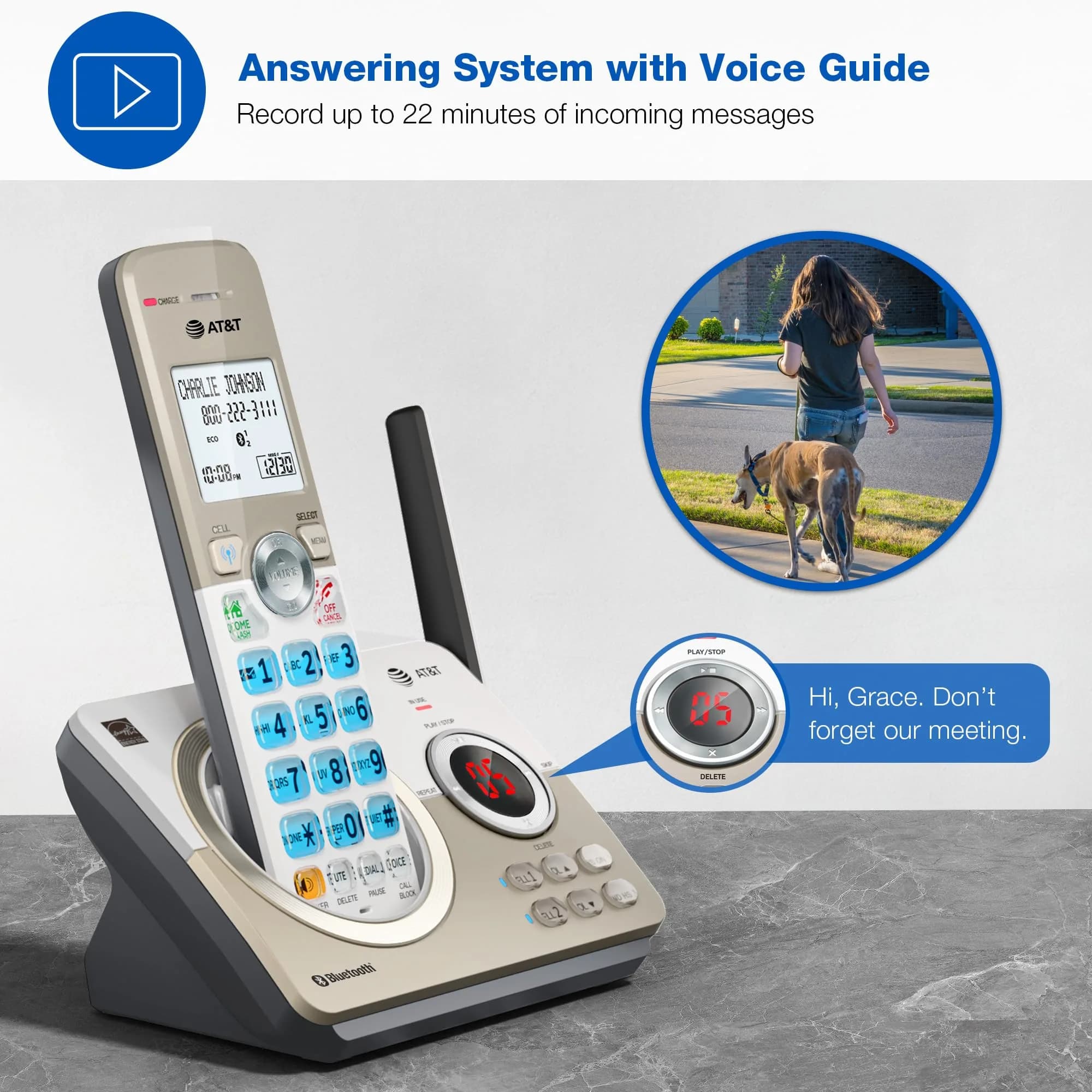 AT&T DL72219 DECT 6.0 2-Handset Cordless Phone with Connect to Cell & Call Blocking | 1.8" Backlit Display - view 4