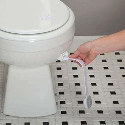 Safety 1st Outsmart Toilet Lock, Two Pack, White | Child-Safe Toilet Lock with Decoy Button thumbnail 3