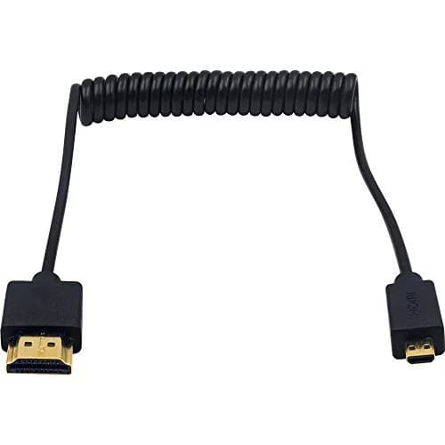 Duttek Micro HDMI to HDMI Coiled Cable 1.2m (4ft) | 4K@60Hz Ultra-Slim Adapter for Cameras, Raspberry Pi, GoPro thumbnail 1