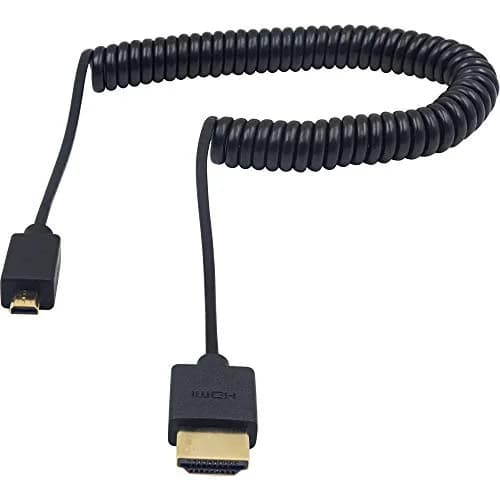 Duttek 4K Micro HDMI to HDMI Coiled Cable 2.5m (8ft) | Supports 4K@60Hz, HDR, ARC thumbnail 1