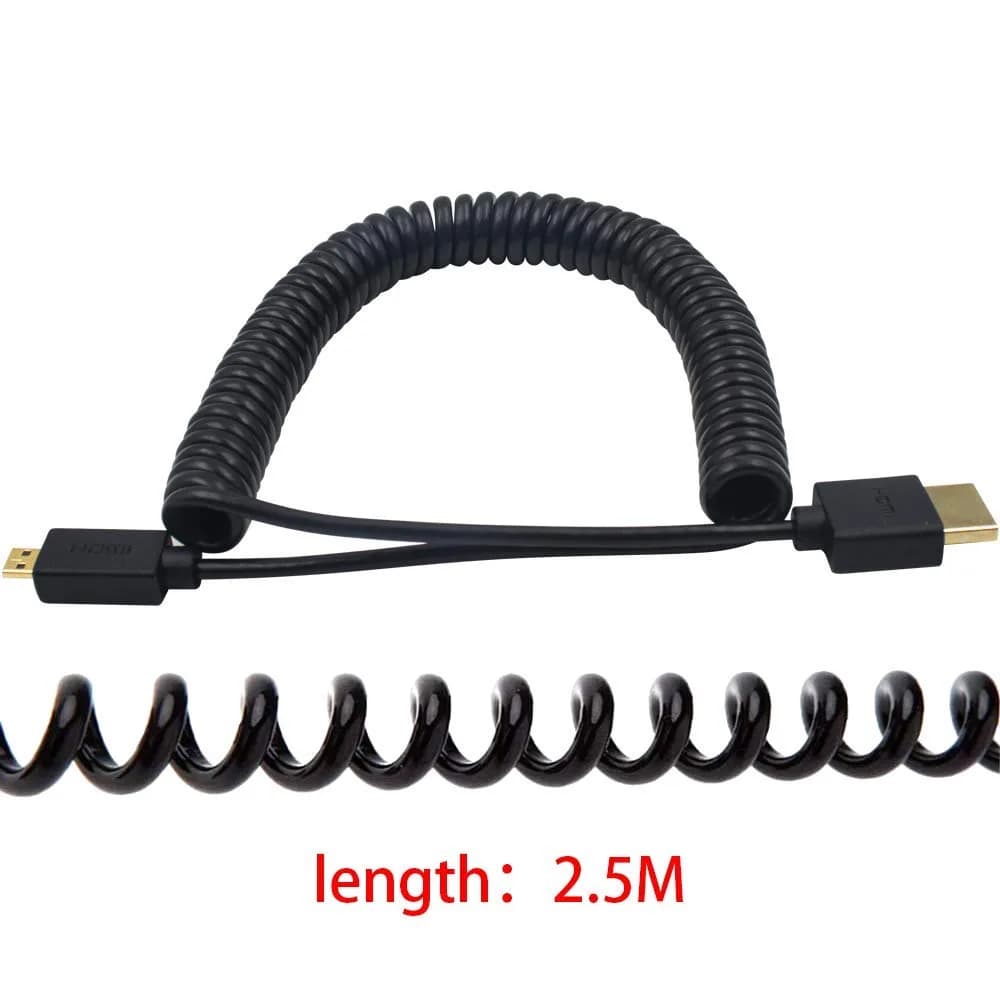 Duttek 4K Micro HDMI to HDMI Coiled Cable 2.5m (8ft) | Supports 4K@60Hz, HDR, ARC - view 8