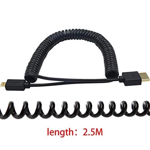 Duttek 4K Micro HDMI to HDMI Coiled Cable 2.5m (8ft) | Supports 4K@60Hz, HDR, ARC thumbnail 8