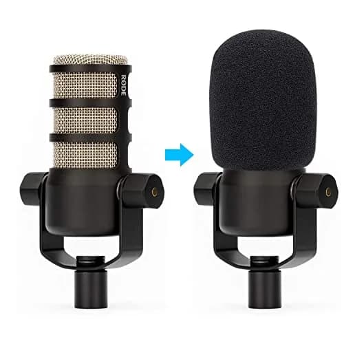 YOUSHARES PodMic Pop Filter Foam Cover | Mic Windscreen for Rode PodMic, Black thumbnail 2