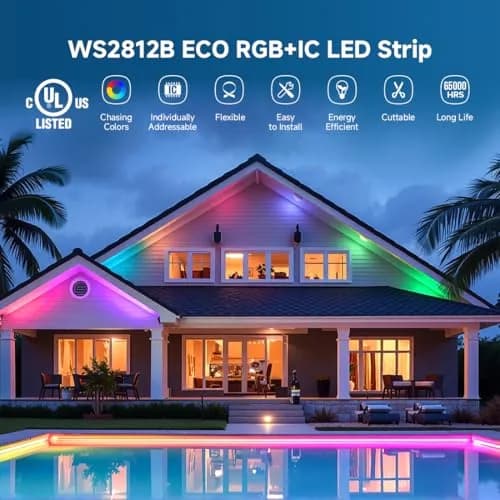 BTF-LIGHTING WS2812B IC RGB LED Strip 3.2FT 144LED IP30 | Individually Addressable & UL Listed thumbnail 5