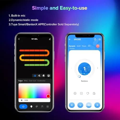 BTF-LIGHTING WS2812B IC RGB LED Strip 3.2FT 144LED IP30 | Individually Addressable & UL Listed thumbnail 8