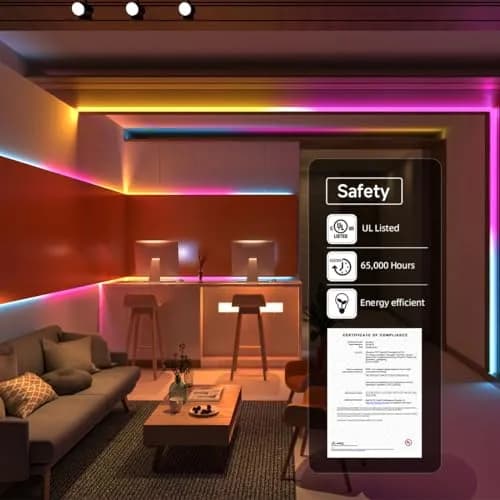 BTF-LIGHTING WS2812B IC RGB LED Strip 3.2FT 144LED IP30 | Individually Addressable & UL Listed thumbnail 2