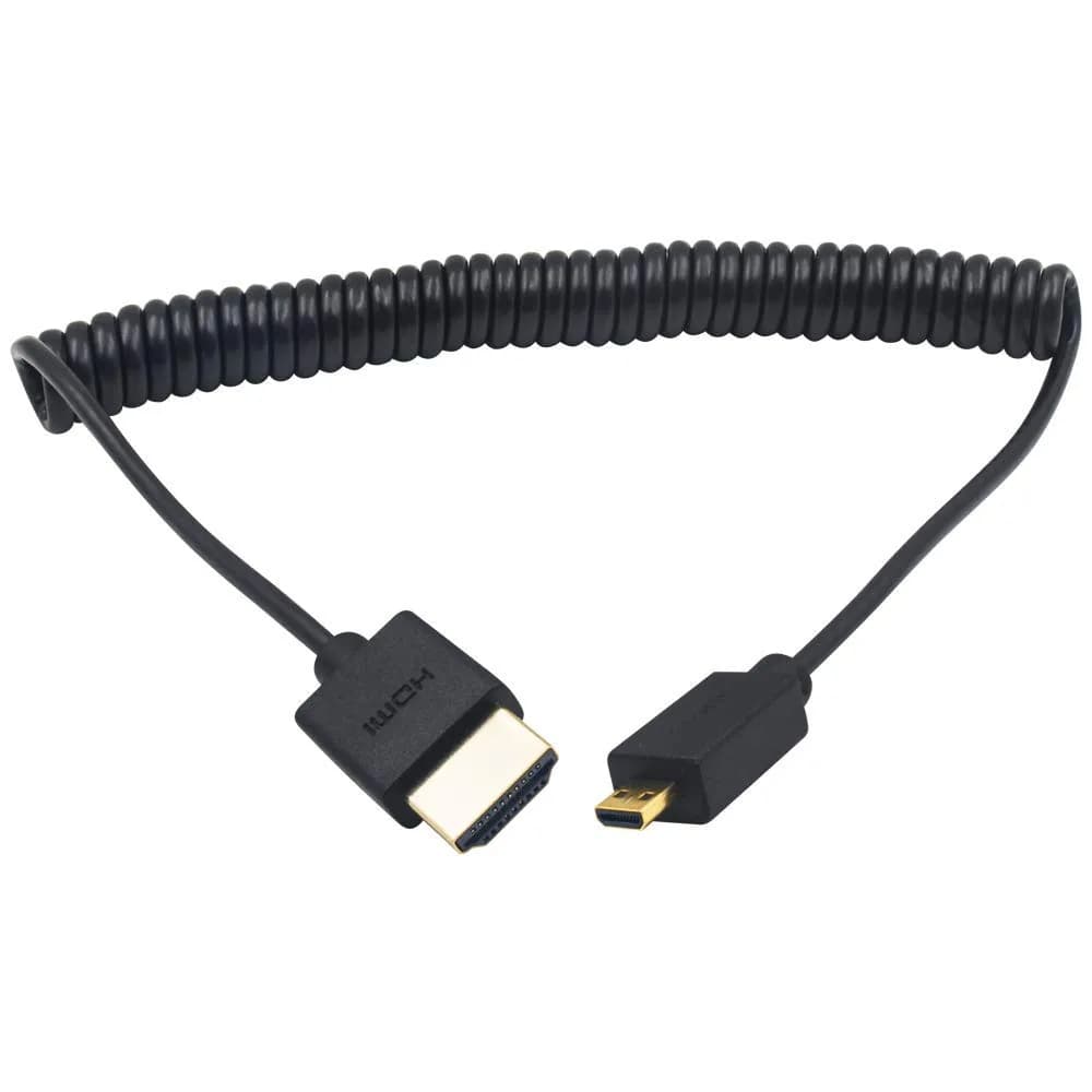 Duttek Extreme Thin Coiled Micro HDMI to HDMI Cable 1.8M (6FT) | 4K@60Hz, 18Gbps, ARC - main product image