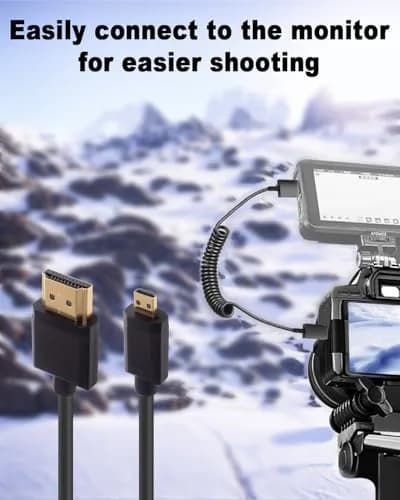 Duttek Extreme Thin Coiled Micro HDMI to HDMI Cable 1.8M (6FT) | 4K@60Hz, 18Gbps, ARC thumbnail 4