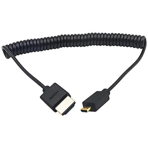 Duttek Extreme Thin Coiled Micro HDMI to HDMI Cable 1.8M (6FT) | 4K@60Hz, 18Gbps, ARC thumbnail 1