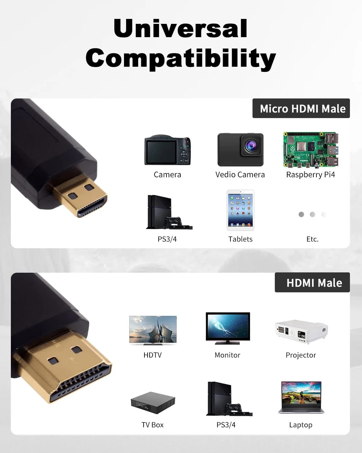 Duttek Extreme Thin Coiled Micro HDMI to HDMI Cable 1.8M (6FT) | 4K@60Hz, 18Gbps, ARC - view 8