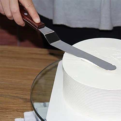 Awpeye Food Spatula Set for Cake Decorating, Icing & Frosting | 4 Sizes, Stainless Steel & Wooden Handles thumbnail 6