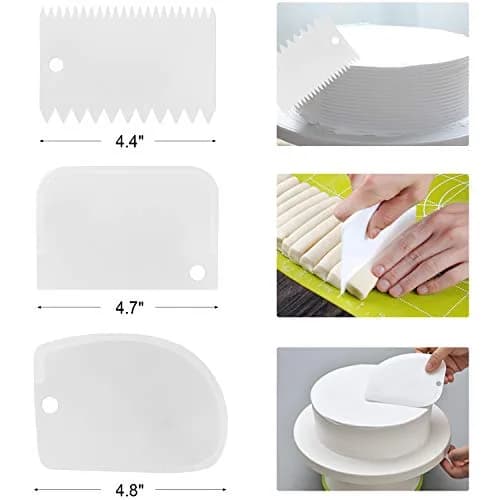 Awpeye Food Spatula Set for Cake Decorating, Icing & Frosting | 4 Sizes, Stainless Steel & Wooden Handles thumbnail 3