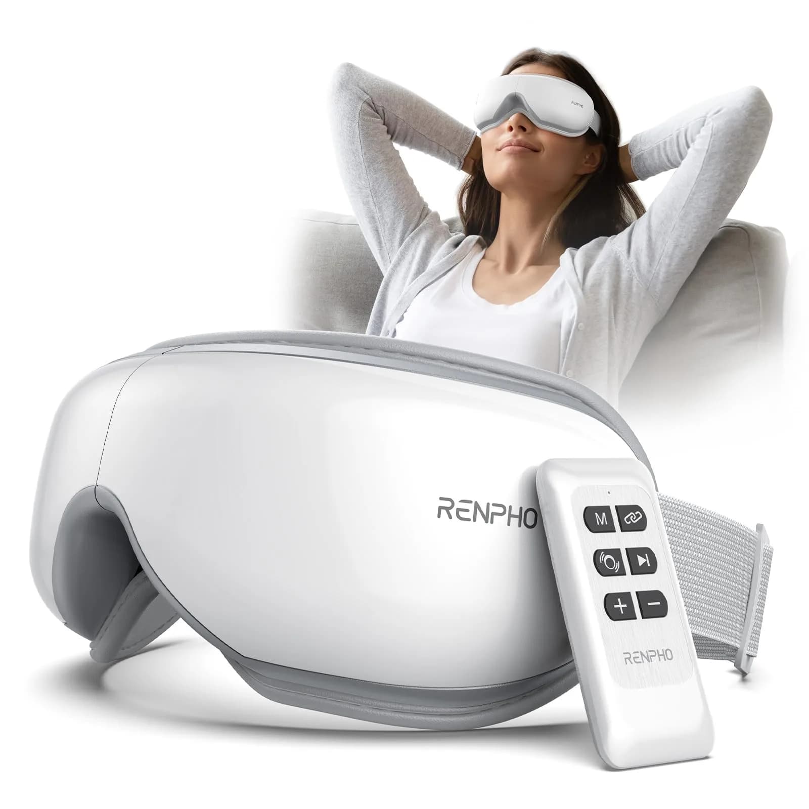 RENPHO Eyeris 1 Eye Massager with Heat | Sleep Mask with Remote Control for Relaxation