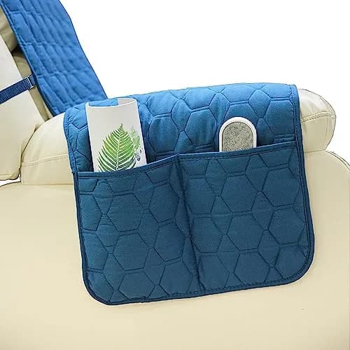 RBSC Home Recliner Chair Cover 30 Inches Peacock Blue Waterproof | Washable Furniture Protector thumbnail 3