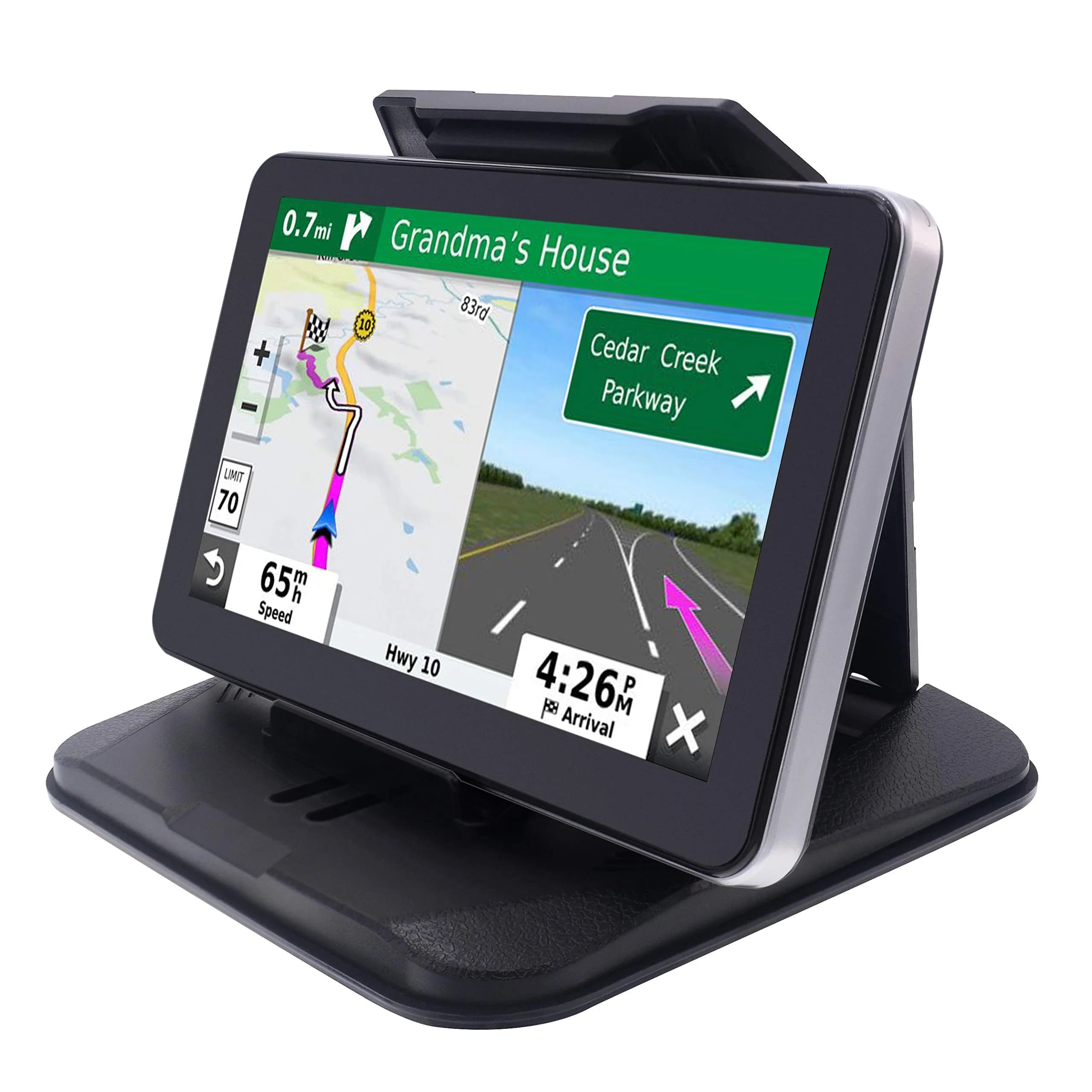 iSaddle Universal Dashboard GPS Phone Tablet PC Navigation Mount Holder with Silica Gel Base, Black (15.8cm x 15.8cm)