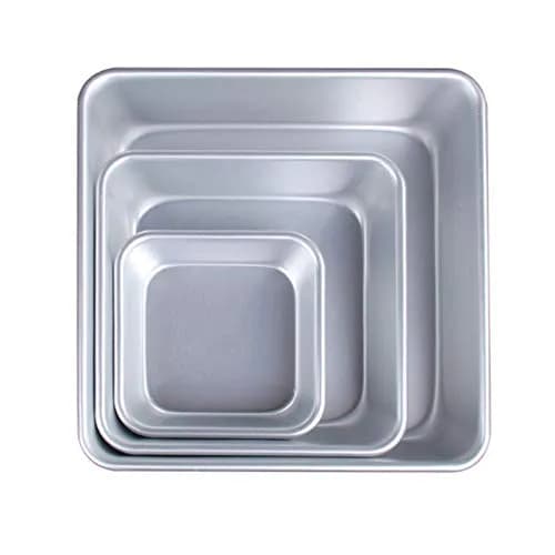 UgyDuky 3-Tiered Square Cake Pan Set 10.7cm (4.2") 16.5cm (6.5") 21.6cm (8.5") | Even Baking for Multilayer Cakes thumbnail 4