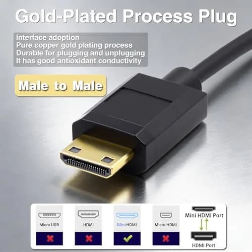Duttek 4K Mini HDMI to HDMI Coiled Cable 1.2m (4ft) | Supports 4K@60Hz, 18Gbps thumbnail 3