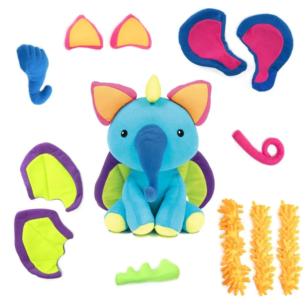 Educational Insights Mixaroo Stuffed Animal for Creative Play & Learning (Medium, Multi, Plush) — Multi