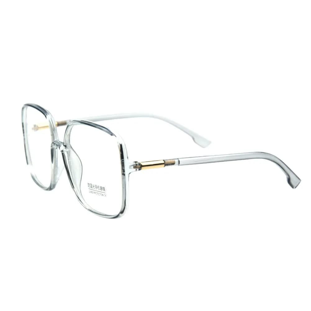 Shiratori Blue Light Blocking Glasses Big Frame Retro Style | UV400 Anti Blue Ray Computer Eyeglasses for Women — Gray