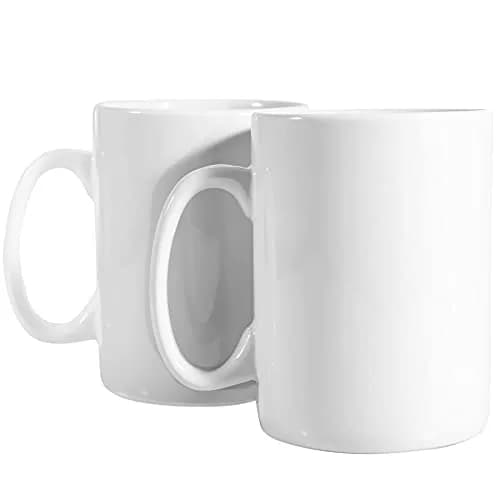 BYCNZB 30oz Super Large Ceramic Coffee Mug Set of 2 | Large Handle, Dishwasher & Microwave Safe (White) thumbnail 1