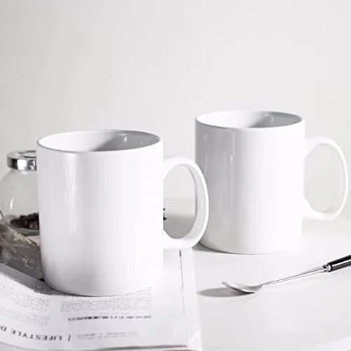 BYCNZB 30oz Super Large Ceramic Coffee Mug Set of 2 | Large Handle, Dishwasher & Microwave Safe (White) thumbnail 4
