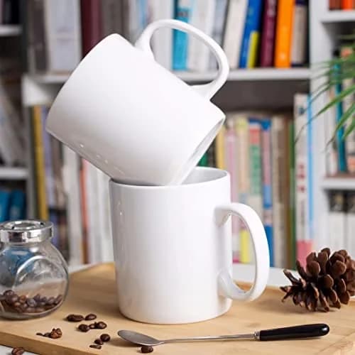BYCNZB 30oz Super Large Ceramic Coffee Mug Set of 2 | Large Handle, Dishwasher & Microwave Safe (White) thumbnail 5