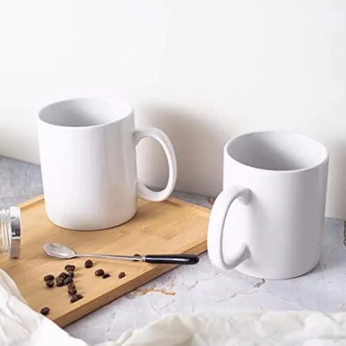 BYCNZB 30oz Super Large Ceramic Coffee Mug Set of 2 | Large Handle, Dishwasher & Microwave Safe (White) thumbnail 6