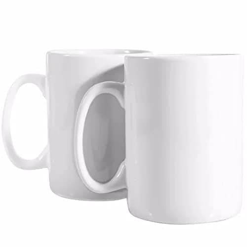 BYCNZB 30oz Super Large Ceramic Coffee Mug Set of 2 | Large Handle, Dishwasher & Microwave Safe (White) thumbnail 2