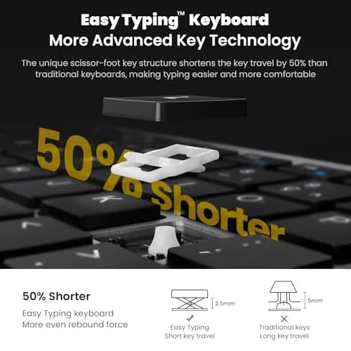 cimetech Wireless Keyboard and Mouse Combo Grey Black | Quiet Scissor-Switch Keys & 2.4GHz Plug-and-Play thumbnail 2