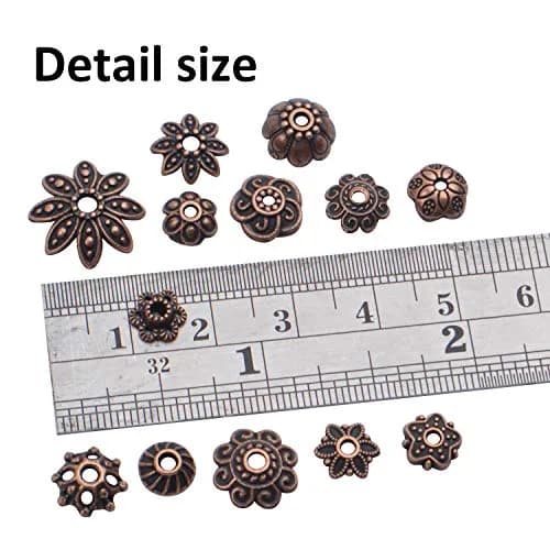 BronaGrand Bead Caps 100g Antique Copper | Metal Jewelry Spacers for Crafting thumbnail 5