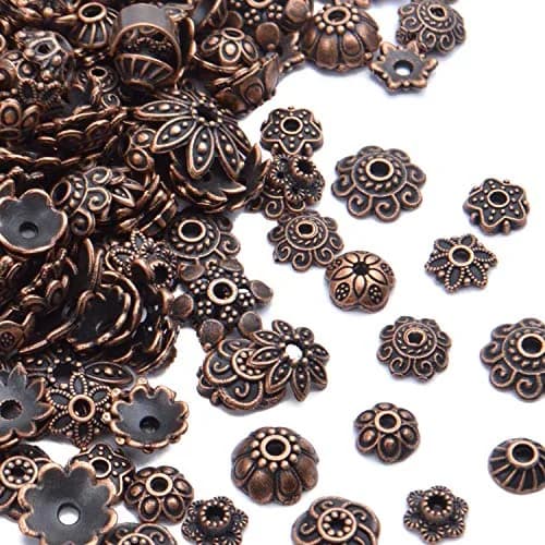 BronaGrand Bead Caps 100g Antique Copper | Metal Jewelry Spacers for Crafting thumbnail 3
