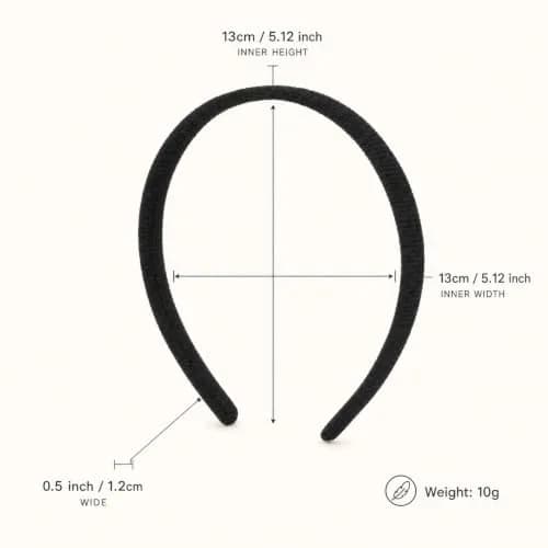 Lawie 20 Pack 0.6 Inch Black Cloth Headbands | Unisex Thin Plastic Hair Hoop for Women Girls thumbnail 4