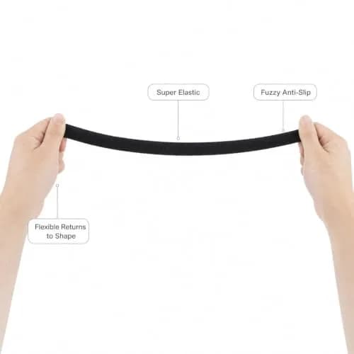 Lawie 20 Pack 0.6 Inch Black Cloth Headbands | Unisex Thin Plastic Hair Hoop for Women Girls thumbnail 5