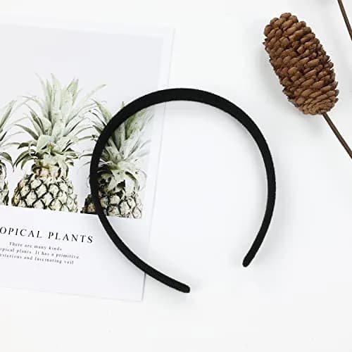Lawie 20 Pack 0.6 Inch Black Cloth Headbands | Unisex Thin Plastic Hair Hoop for Women Girls thumbnail 7