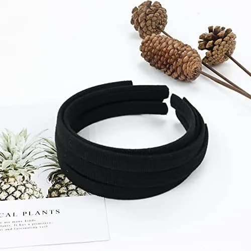 Lawie 20 Pack 0.6 Inch Black Cloth Headbands | Unisex Thin Plastic Hair Hoop for Women Girls thumbnail 8