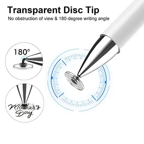 STYLUSHOME Dual-Tip Stylus Pen for Touchscreen Devices 16.2 cm (6.38 inches) | High Precision Disc & Fiber Tip thumbnail 3