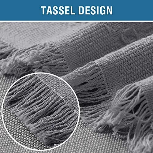 H.VERSAILTEX Cotton Sofa Cover Large | Thick Woven Jacquard with Tassels (71" x 102") thumbnail 6