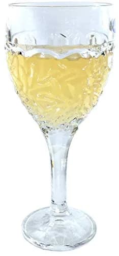 Amlong Crystal Engraved Cut Crystal Wine Glasses Set of 6 | 177ml (6 fl oz) Lead-Free Glassware thumbnail 2