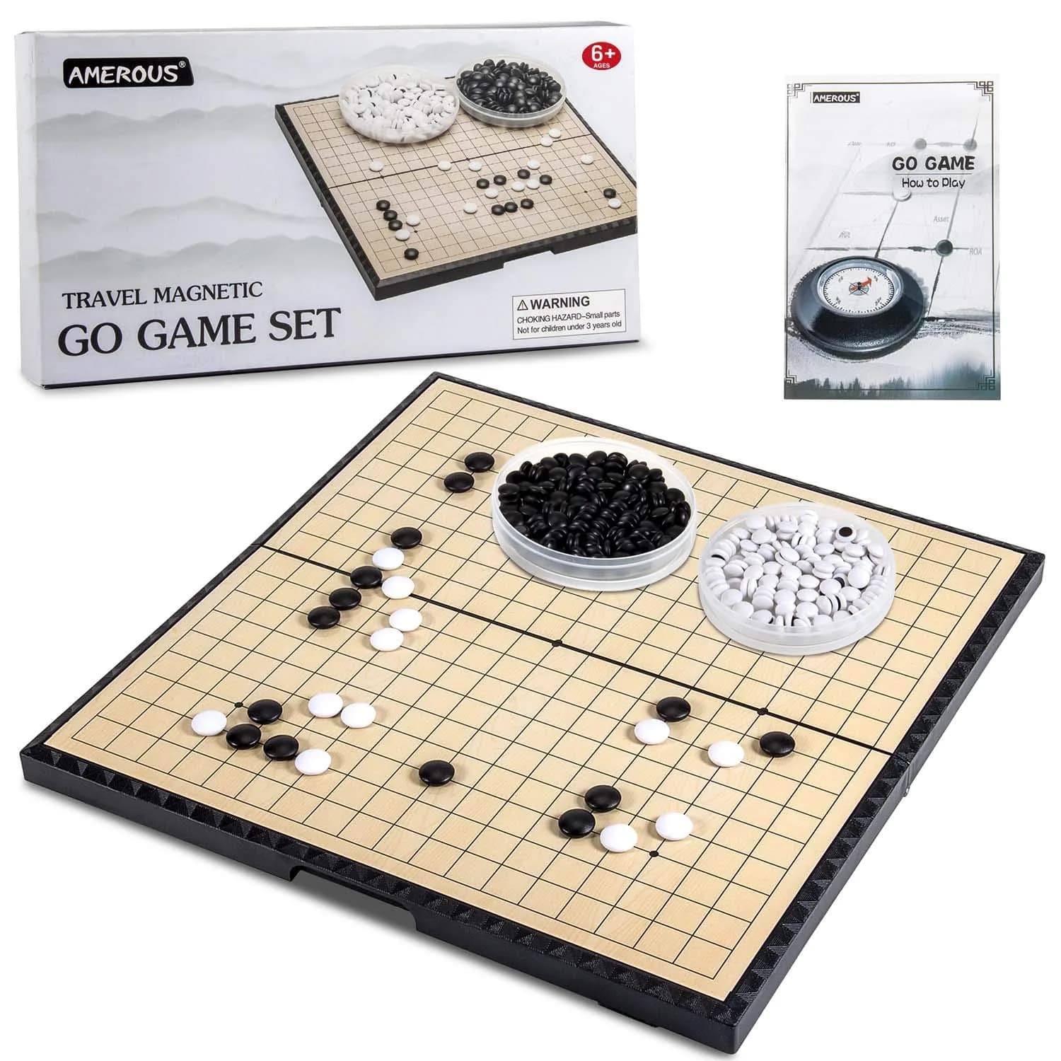 AMEROUS Magnetic Go Game Set 19x19 Grid | Educational Strategy Board Game for Kids & Adults - main product image