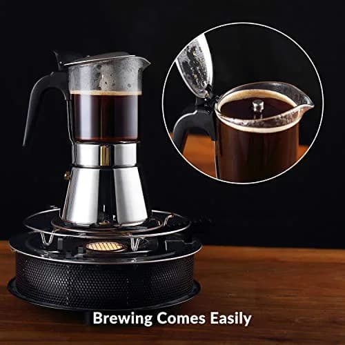 Geesta 6 Cup Stainless Steel Stovetop Espresso Moka Pot | 240ml (8.5oz) for Rich Coffee thumbnail 6