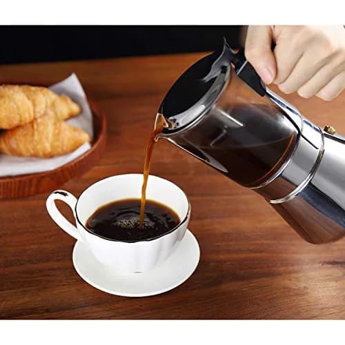 Geesta 6 Cup Stainless Steel Stovetop Espresso Moka Pot | 240ml (8.5oz) for Rich Coffee thumbnail 7