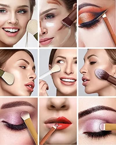 EIGSHOW Makeup Brushes 5 Colors | Ultra Soft Synthetic Kabuki Brush Set for Powder, Blush, Concealers, Contouring, Highlighting thumbnail 5